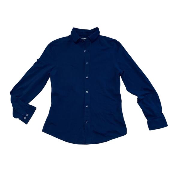 Express Men’s Navy Blue Long Sleeve Button Down Shirt Size Small 14-14.5 - Picture 1 of 6